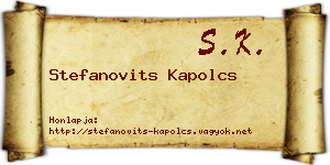 Stefanovits Kapolcs névjegykártya